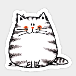 fat cat cartoon Sticker